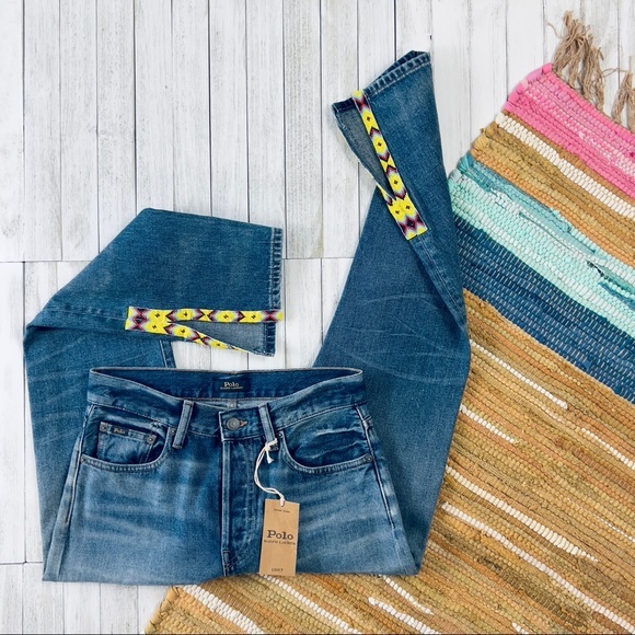 Polo by Ralph Lauren The Callen High Rise Slim Jean Beaded Split Hem - Picture 7 of 16